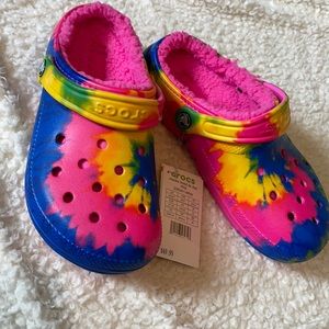 Tie-dye crocs